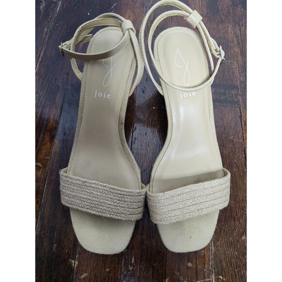 Joie Lila Straw Jute Wedge Sandals Espadrille Woven Natural - Picture 2 of 11